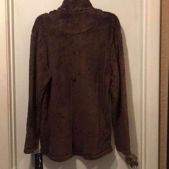 NWT Lauren James Co. Linden Sherpa Pullover in Chocolate Brown size Large. - Picture 9 of 9